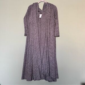 Gray Hooded Free People Duster Cardigan